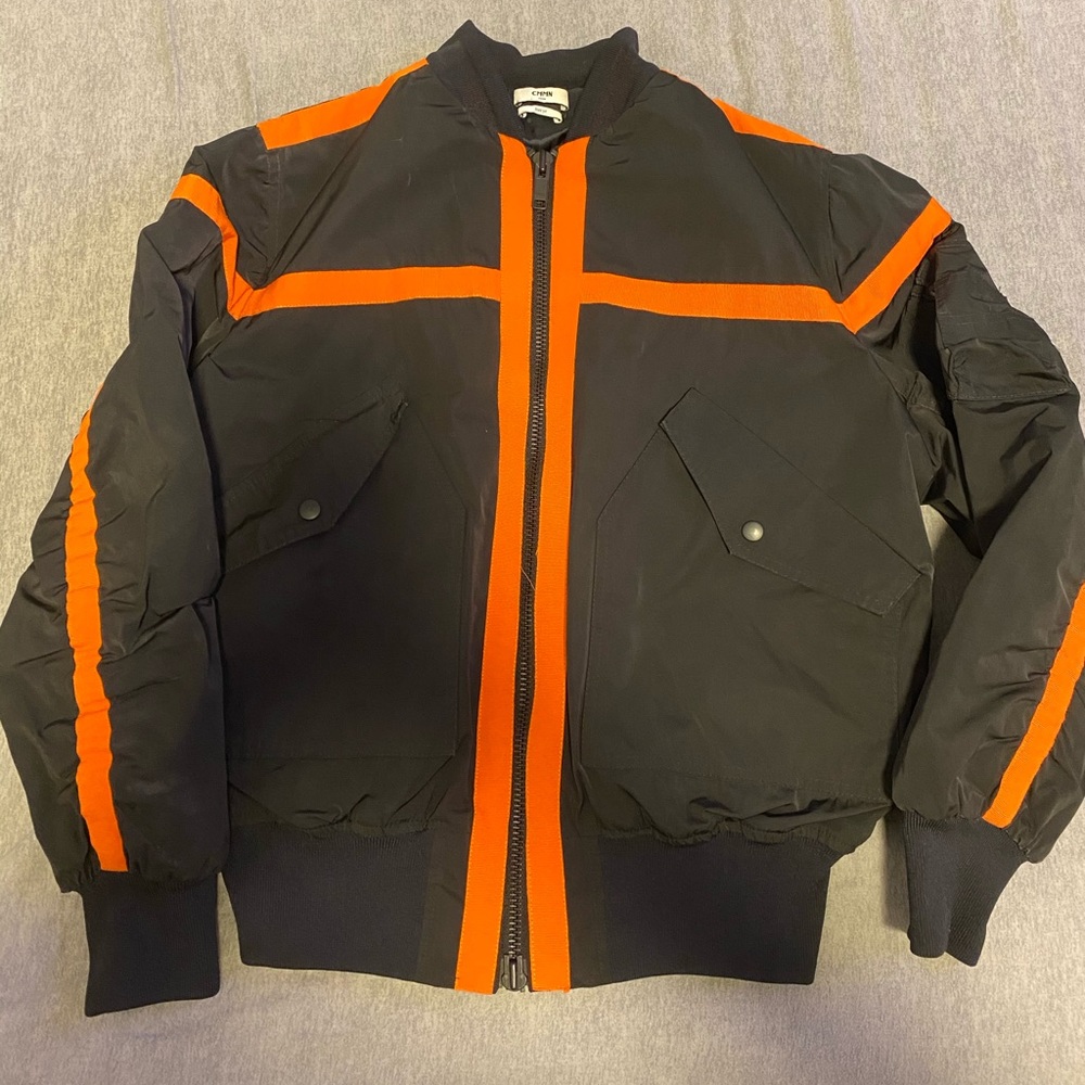 CMMN SWDN Orange/Black Bomber Jacket Size XL